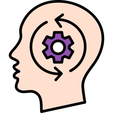 beyin ikonu vektör illüstrasyonu