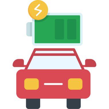 elektrik araba şarj simgesi düz stil