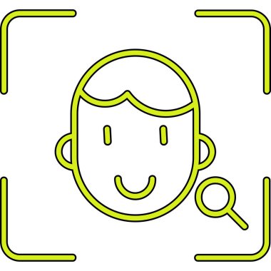 gülümseme yüz simgesi ile baş, basit tasarım