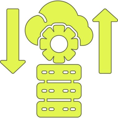 Bir bulut simgesinin vektör illüstrasyonu