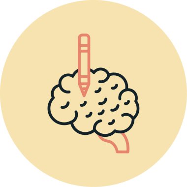 İnsan beyni ikon vektör çizimi tasarımı