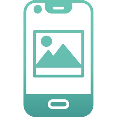 Cep telefonu simgesi beyaz arkaplanda izole edildi