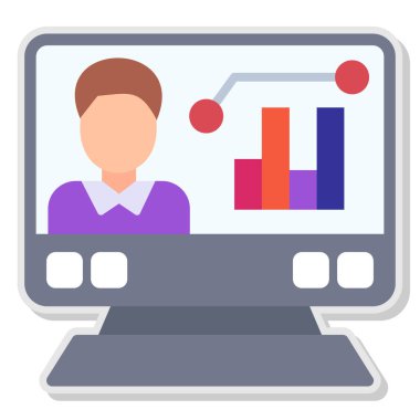 iş düz vektör simgesi