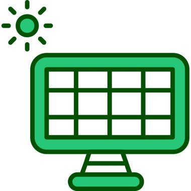 bilgisayar ekranı simgesi, vektör illüstrasyonu beyaz arkaplanda izole edildi