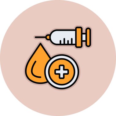 Kan ikonu vektör illüstrasyonlu şırınga