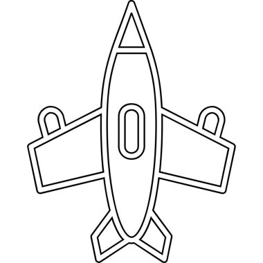 vektör çizgisi düzlem simgesi.