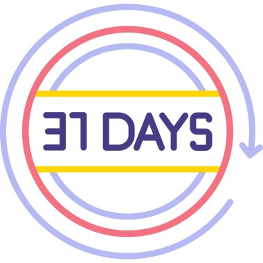 3 günlük modern simgenin vektör çizimi