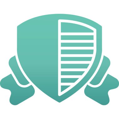 Kalkan simgesi vektör illüstrasyonlu kalkan