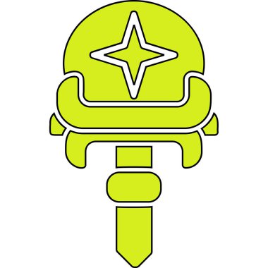 Yeşil kılıç. Web simgesi basit tasarım