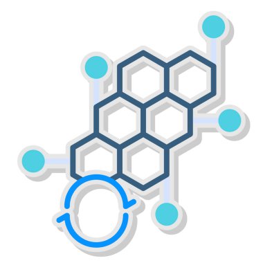 mavi altıgen molekül simgesi