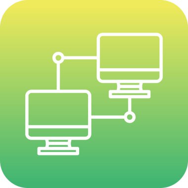 bilgisayar ağı bağlantılı çizgi ve simge, simge ve resimleme