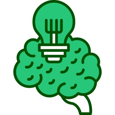 Lamba ikonu vektör illüstrasyonlu beyin