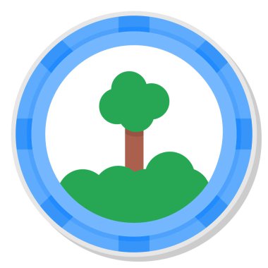 Bir ağacın vektör simgesi, beyaz arkaplanda izole bir illüstrasyon