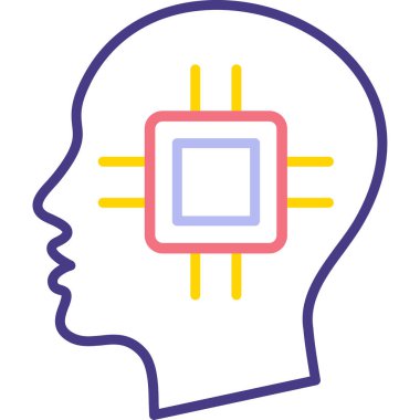 İnsan kafası simgesi, modern vektör illüstrasyonu