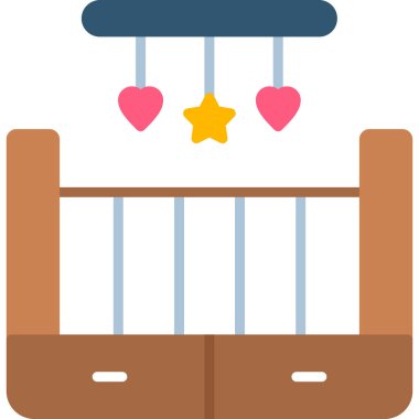 bebek beşiği beşiği simgesi düz stil