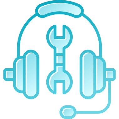 Kulaklıklar. Web simgesi vektör illüstrasyonu