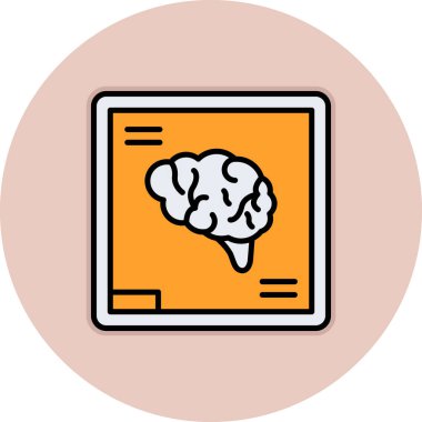 beyin ikonu vektör illüstrasyonu