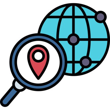 GPS konum simgesi. konum konumu vektör rengi düz izole