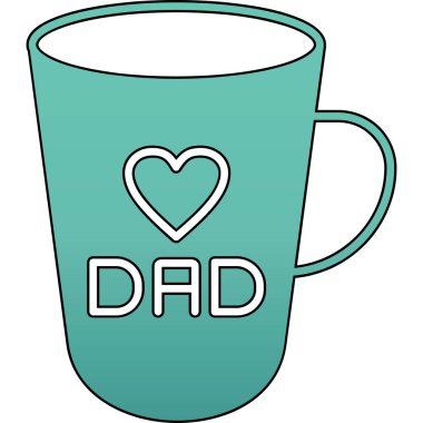 Beyaz arka planda aşk fincanının vektör çizimi.