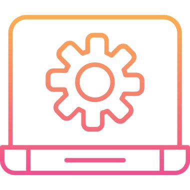 Dizüstü bilgisayar simgesi vektör çizimi