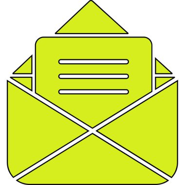 Zarf posta simgesi. ana hat harf posta vektör rengi izole edildi