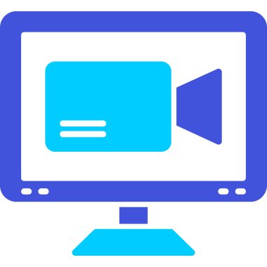 ekran simgesini, basit vektör illüstrasyonunu izle