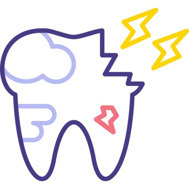 Diş simgesi, vektör illüstrasyonu