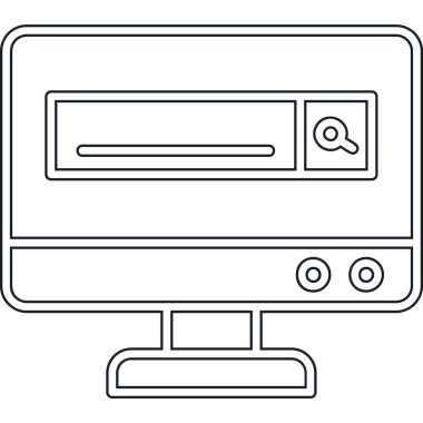Elektronik simge ile bilgisayar monitörü