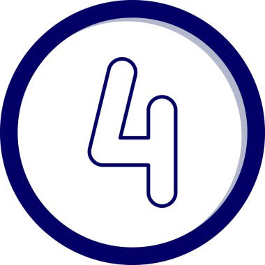 4 numaralı mavi simgenin vektör illüstrasyonu