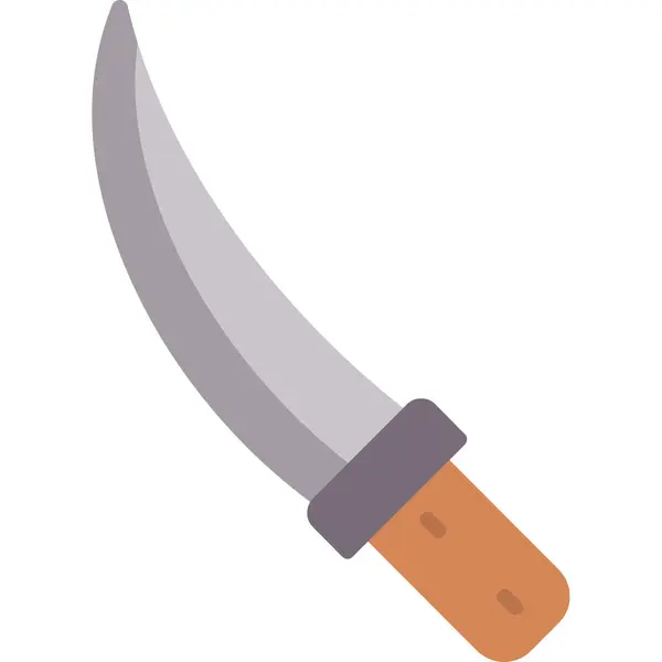 Tahta saplı kavisli bıçak.