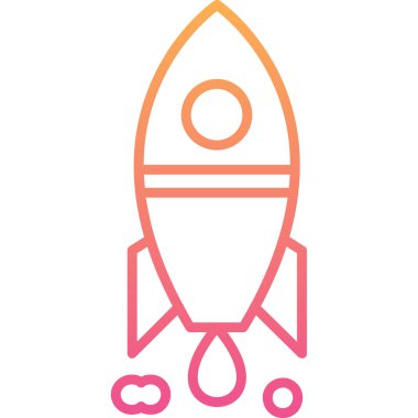 Roket. Web simgesi basit illüstrasyon