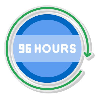 Rozet biçiminde 59 günlük saat simgesi