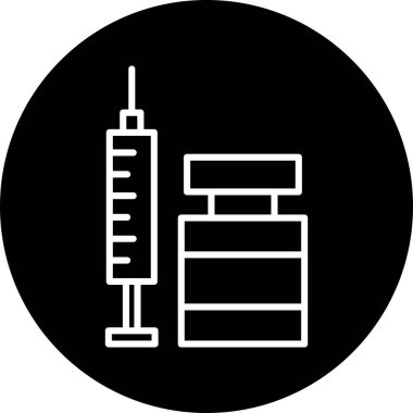 Şırınga simgesinin vektör illüstrasyonu