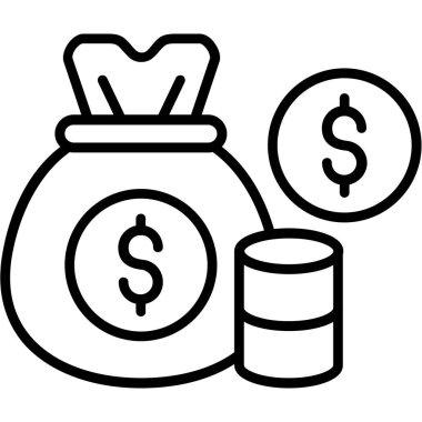 Para için. Web simgesi basit illüstrasyon