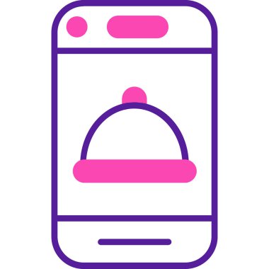 mobil simge ve vektör illüstrasyonu beyaz arkaplanda izole edildi