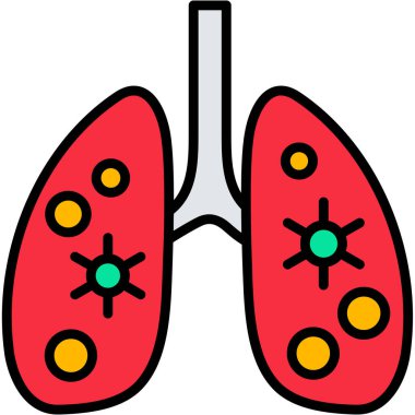 Akciğer ikonu. ciğer ciğer vektör simgesi rengi düz izole