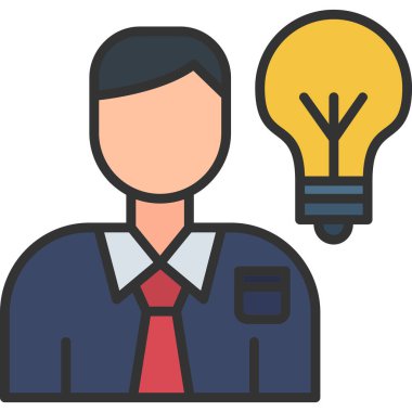 İş adamı fikri ampul simgesi