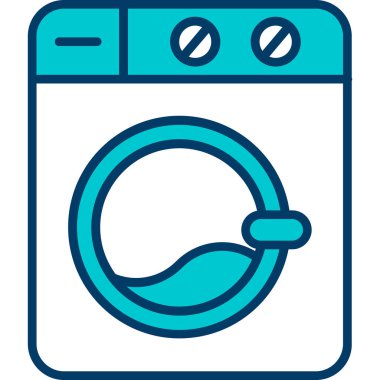 çamaşır makinesi simgesi. Web için basit çamaşır makinesi vektör simgeleri çizimi