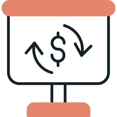 Para değişimi. Web simgesi basit illüstrasyon