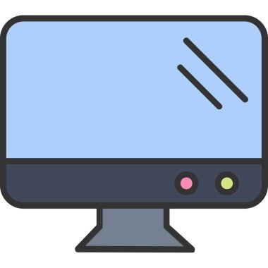 Bilgisayar masaüstü. Web simgesi basit illüstrasyon