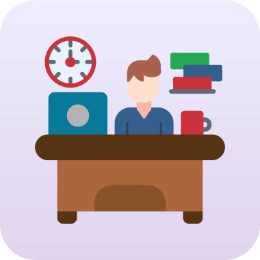 ofis işi düz simgeler