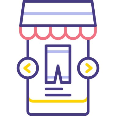 Alışveriş. Basit simge vektör illüstrasyonu