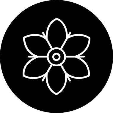 Bir çiçek simgesinin vektör illüstrasyonu