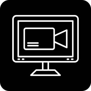 bilgisayar izleme simgesi, vektör illüstrasyonu