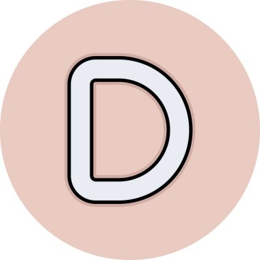 doldurulmuş alfabe harfi d simgesi - özet biçimi