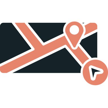 gps harita konumu simgesi doldurulmuş dış hat biçimi