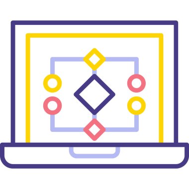 bilgisayar ekranı simgesi, basit vektör illüstrasyonu