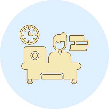 Modern ofis ikonundan yoksun vektör illüstrasyonu