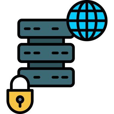 küresel ağ kilidi simgesi. genel ağ kilidi vektör simgesi rengini izole et