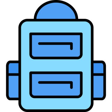 çanta çanta simgesi renk ana hatları vektörü